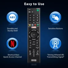 通用电视遥控器替换件，兼容索尼 Bravia 智能液晶 LED 高清电视 RMT-TX100U - 黑色 - 查看 5