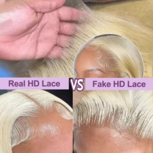 13x4蕾丝前假发，200%密度，613号金色混色，34英寸水波纹蕾丝前假发，预拔毛棕色假发，原生发，预拔毛带婴儿绒毛，女士高密度巴西原生发，10-14英寸波波头假发 - S613 - 查看 6