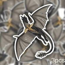 Wasserfester Drachen Aufkleber mit Vierflügel-Design - Strapazierfähiger Papieraufkleber für Laptops, Wasserflaschen, Handyhüllen, Tagebücher und Scrapbooking - Vielseitiger Klebeaufkleber