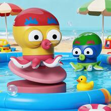 1 件彩色卡通章鱼形洒水玩具，可爱设计，适合浴缸戏水，适合婴幼儿互动洗澡玩具