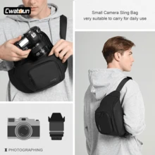 Bolsa de cintura para hombres. Nueva bolsa de cintura para fotografía con asa suave, bolsa de cámara multifuncional de un solo hombro, bolsa de cámara digital resistente al agua y al desgaste. Material y película