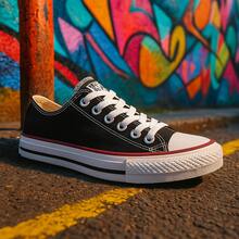Women's Retro Sneakers – Comfort, Style And Grip With Rubber Sole - Black - View 1