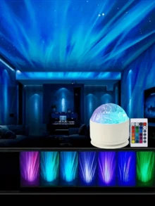 1 件极光投影灯，变色渐变 LED 灯带遥控器，适用于家庭办公室、酒吧环境、水下夜景装饰、氛围装饰灯、卧室小夜灯、成人房间装饰、家庭影院、婚礼装饰、魔术投影灯礼物 - 彩色 - 查看 2