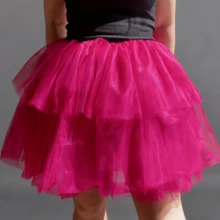 1 pièce Jupon sans os de couleur unie blanc/noir/bleu/rouge rose/bleu marine de 38 cm de long, jupe Lolita en tulle doux de 38 cm, convient pour Lolita, toutes les saisons, anniversaire, mariage. Accessoires pour la Saint-Valentin - A - Voir 8