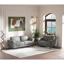 Juego de sala moderno con 2 sillones en gris oxford, muebles de sala de estar contemporáneos, cómodos y resistentes, diseño actual, fácil de combinar e instalar - Gris - Ver 8