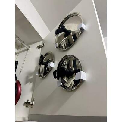 Kit Suporte Para Tampa de Panela 4 Unidades – Adesivo, Organizador de Armário, Cozinha Sem Furo