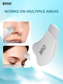 RNW 皮肤磨砂器面部刮刀皮肤刮刀毛孔清洁器黑头去除工具面部深层清洁护肤工具男女适用 - 白色 - 查看 3