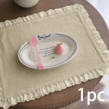 1/6/30 件韩国 Ins 风格米色心形蕾丝小餐巾，多用途防尘布，适用于食物摄影