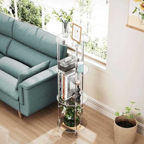 1 Set Acrylic Sofa Side Table, Detachable Narrow Side Table Suitable For Bedroom, Living Room, Hallway
