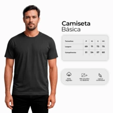 Men's Basic 100% Cotton T-Shirt With Shoulder-To-Shoulder Reinforcement, Plain, Casual Fit - 黑色 - 查看 4