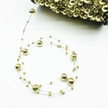 5码8毫米圆形珍珠串珠链花环花朵亚克力珠子适用于婚礼圣诞装饰DIY珠宝配饰