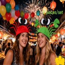 2 件/套，1 件可爱有趣的螃蟹帽，男女通用，礼物，适合万圣节、节日派对、学校、趣味活动 - 彩色 - 查看 9