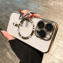 Teléfono con lente magnética y baño de oro rosa, compatible con carga inalámbrica magnética y compatible con phone 16 Pro Max, 16, 15 Pro, 14, 14 Plus/14 Pro Max, 13, 13 Pro, 12 Pro, 11/11 Pro y la serie Pro. ¡Un regalo perfecto para amigos, cumpleaños y fiestas! - azul claro - Ver 7