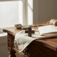 Dije De Cruz Lisa De Madera 22mm para Bisuteria - Marrón - Ver 1