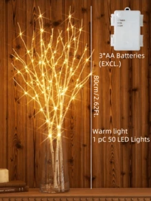 1 件 20/50 LED 铁艺装饰灯，白桦树枝灯，电池供电仙女灯，创意树形设计装饰灯，适用于家庭卧室壁炉室内室外装饰 - 多色 - 查看 12