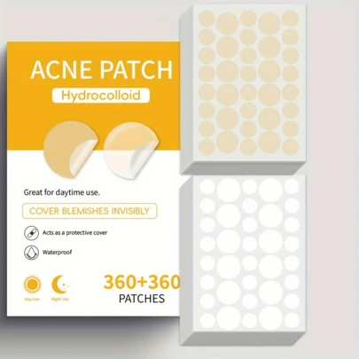 720pcs Acne Patches - Gentle And Non-Irritating, Effectively Conceal Facial Imperfections, Waterproof And Breathable, Suitable For Daily Skincare. Essential Skincare Product, Convenient To Carry, Suitable For Travel, Gatherings And Daily Makeup. Photo-Ready Patches. Invisible Stickers That Effectively Cover Acne And Care For The Skin.