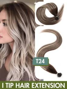 12-24 Inch Luxury Pre-Bonded I-Tip Hair Extensions, Human Hair, Micro-Loop Technology, Natural Black Color, Elegant Straight, Easy To Wear, Non-Damaging, Suitable For All Hair Types And Ethnicities, Ponytail Extensions - Multicolor - View 55