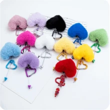 1pc DIY Beaded Accessory, Heart-Shaped Carabiner, Backpack Plush Pendant, Bag Charm, Carabiner, Heart Lock Clip, Pom Pom Carabiner, Birthday Gift, Christmas Gift, Christmas Stocking Stuffer - Multicolor - View 4