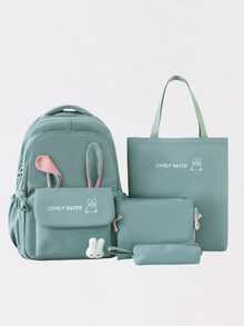 Back To School/Graduation Season Fashionable Casual Cute Versatile Large Capacity Backpack Suitable For Various Occasions - Green - View 5