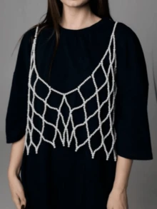 Minimalist Design Versatile Hollow Beaded Camisole, Fashionable Gift For Women - White - View 4