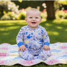 4-Piece Baby Suede Animal Romper Kit With Zipper For Boys And Girls - Blue - View 5