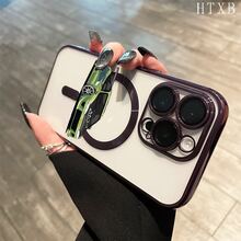 Teléfono con lente integral con diseño de coche de carreras verde, chapado magnético, compatible con carga inalámbrica magnética y compatible con phone 16 Pro Max, 16, 15 Pro, 14, 14 Plus/14 Pro Max, 13, 13 Pro, 12 Pro, 11/11 Pro y la serie Pro. ¡Ideal para regalar a amigos, en cumpleaños y en fiestas! - Dorado - Ver 3