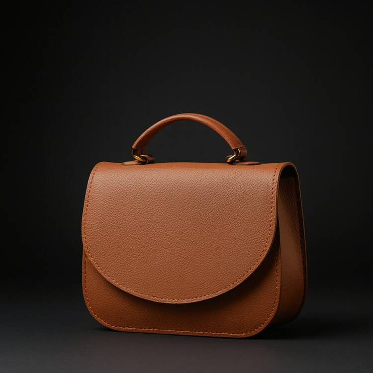 STAR SHOP Women's Small Crossbody Bag Mini Bag With Reinforced Lid - Rust Brown - View 1