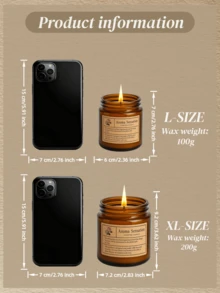 1 件秋季礼物玻璃罐香薰蜡烛 - 大豆蜡烛 | 棕色女士家居装饰、生日婚礼派对礼物。 - 罐裝的蠟 - 查看 4