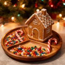 Multi-Functional Acacia Wood Tray - Perfect For Snacks, Fruits, Desserts, Etc. - Ideal For Family Gatherings, Restaurant And Kitchen Decoration, Dessert Tray, Decorative Tray, Cake, Nut Tray, Candy Tray, Christmas, Christmas Eve, Easter, Party Picnics, Serving Plates And Other Holiday Gifts, Practical Kitchen Tool - Yellowish Brown - View 3