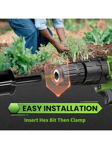 1/2Pcs Quick-Plant Heavy-Duty Auger Drill Bit, Spiral Hole Drill And Bulb Planter Tool For Garden,Metal Garden Tool - Ideal For Bedding Plants And Umbrella Holes,Single Item Packaging, 3/8" Hex Round Shank, Manual Power Supply - Multicolor - View 10