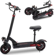 Folding Electric Scooter 10 Inch Tires 800w Motor 28mph Fast Speed Long Range Fast Charging With Seat Light Weight Easy Fold Full Suspension RGB Lights For Teenager Woman Adults Travel Commuting - US A Type Plug(110-127V) - View 9