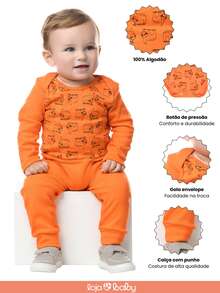 8 Pieces Baby Bodysuit Kit Long Sleeve 100% Cotton Baby Clothes - 4 Sets - 藍色 - 查看 2