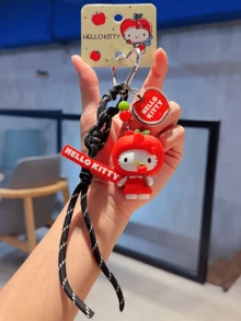 Apple Kitty - Cute and Creative Cartoon Design, Add a Touch of Elegance to Your Keys, Precision Craftsmanship with Vibrant Colors, A Lovely Trinket for Outings, Various Fresh and Cute Color Combinations to Choose From! Adorable Expressions to Capuncture Your Heart, Comfortable to Touch, Compact and Oach-From! Adorable Expressions to Capuncture Your Heart, Comfortable, Touch Compact and Aach-Functure, for Attorm. - 凱蒂貓 - 查看 7