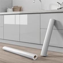 1 Roll Of Marble Wall Stickers Glossy Vinyl Stickers That Are Peeled Off And Pasted PVC Kitchen Stickers Suitable For Home Decoration Living Room Bedroom Renovation Decoration Wall Paper Waterproof And Oil-Proof Wallpaper - Light Grey - View 12