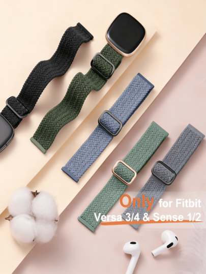 Adjustable Nylon Wristbands Compatible With Fitbit Versa/Versa 2/Versa Lite/Versa SE Wristband,Elastic Sports Replacement Bands,Nylon Replacement Wristbands, Sports Watch Strap