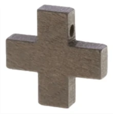 Dije De Cruz Lisa De Madera 22mm para Bisuteria - Marrón - Ver 2