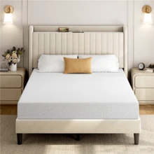 8″  Twin/Full/Queen Size Memory Foam Mattress With Cooling Gel, Medium Firm Bed Mattress With 3-Layer Foam Design, Green Tea Scent, White - White - View 1