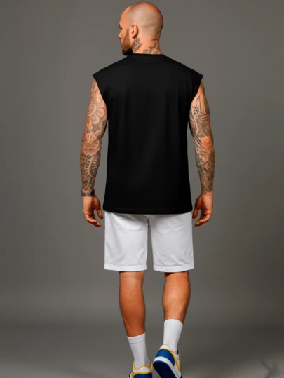 Regata Masculina Esportiva Em Algodão Cavada