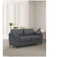 Sofá con 3 plazas en tapiz negro, mueble moderno para sala, diseño elegante y resistente, cómodo, ideal para espacios familiares y fácil de combinar con la decoración - Gris Oscuro - Ver 6