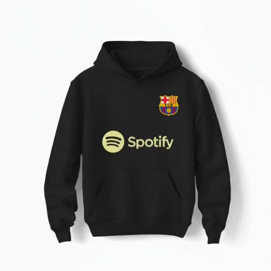 Barcelona LaLiga Unisex European Team Cold Sweatshirt - 黑色 - 查看 1