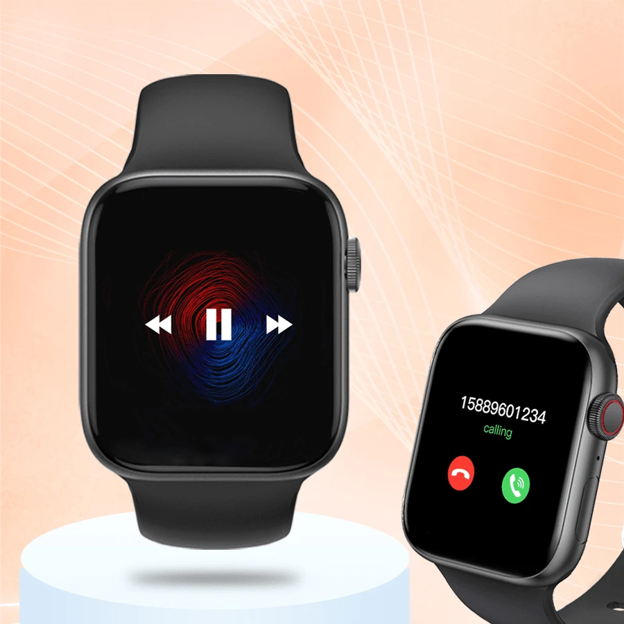 1 件多功能电子智能手表，配备 1.44 英寸触摸屏、硅胶表带、适用于 Android 和 IOS，具有各种运动模式、相机控制、社交应用通知、心率和睡眠监测以及蓝牙 - 黑色 - 查看 1