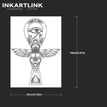 INKARTLINK Tatuajes temporales de elementos antiguos egipcios de INKARTLINK, con apariencia de tatuajes realistas, tatuajes botánicos, resistentes al agua y de larga duración de 1-2 semanas