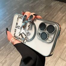 Camouflage Bird Border All-Inclusive Lens Magnetic Electroplated Phone Supports Magnetic Wireless Charging And Is Suitable IPhone16promax, 16 15pro, 14 14 Plus/14 Promax, 13 13 Pro, 12Pro, 11/11 Pro And Pro Series.It Is A Great Friends, Birthdays And Festivals Phone - Plateado - Ver 1