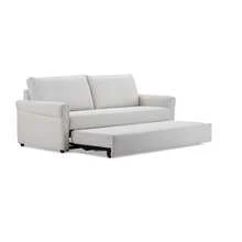 Sofá cama de dos plazas plegable y práctico, mueble multifuncional para sala y dormitorio, diseño moderno, fácil de instalar, materiales resistentes y de alta durabilidad - Beis - Ver 4