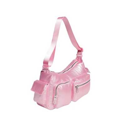 Adidas 阿迪达斯多功能休闲时尚多口袋斜挎单肩包，女士，柔粉色