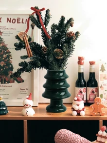 Vază de Crăciun pentru desktop, decor de Crăciun, atmosferă de sărbătoare, vază de Crăciun ceramică creativă, cu pantofi roșii, pentru decorarea dulapului TV în sufragerie - Multicolor - Vizualizare 6