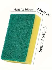 10/20/30/40/50pcs Dishwashing Sponge, Scouring Pad, Dishwashing Cloth, Kitchen Cleaning, Bowl Brushing, Pot Brushing, Magic Wiping, Household High - Green Yellow - View 7