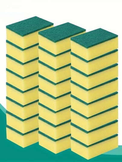 10/20/30/40/50pcs Dishwashing Sponges, Scouring Pads, Dish Cloths, Kitchen Cleaning, Dish Washing, Pot Scrubbing, Magic Wiping, High Cleaning Power For Home Use