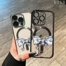 Teléfono con lente magnética y baño de oro azul, compatible con carga inalámbrica magnética y compatible con phone 16 Pro Max, 16, 15 Pro, 14, 14 Plus/14 Pro Max, 13, 13 Pro, 12 Pro, 11/11 Pro y la serie Pro. Es un excelente teléfono para regalar a amigos, en cumpleaños y en fiestas. - Negro - Ver 5