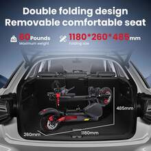 Folding Electric Scooter 10 Inch Tires 800w Motor 28mph Fast Speed Long Range Fast Charging With Seat Light Weight Easy Fold Full Suspension RGB Lights For Teenager Woman Adults Travel Commuting - US A Type Plug(110-127V) - View 7